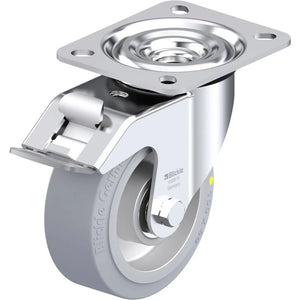 B-Ware Blickle Stahlblech-Lenkrolle Rad-Durchmesser 100mm 200kg grau Anschraubplatte