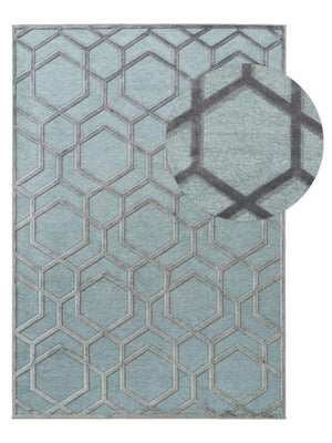 B-Ware benuta Viskoseteppich Woody Hellblau 120x170 cm Teppich Wohnzimmer