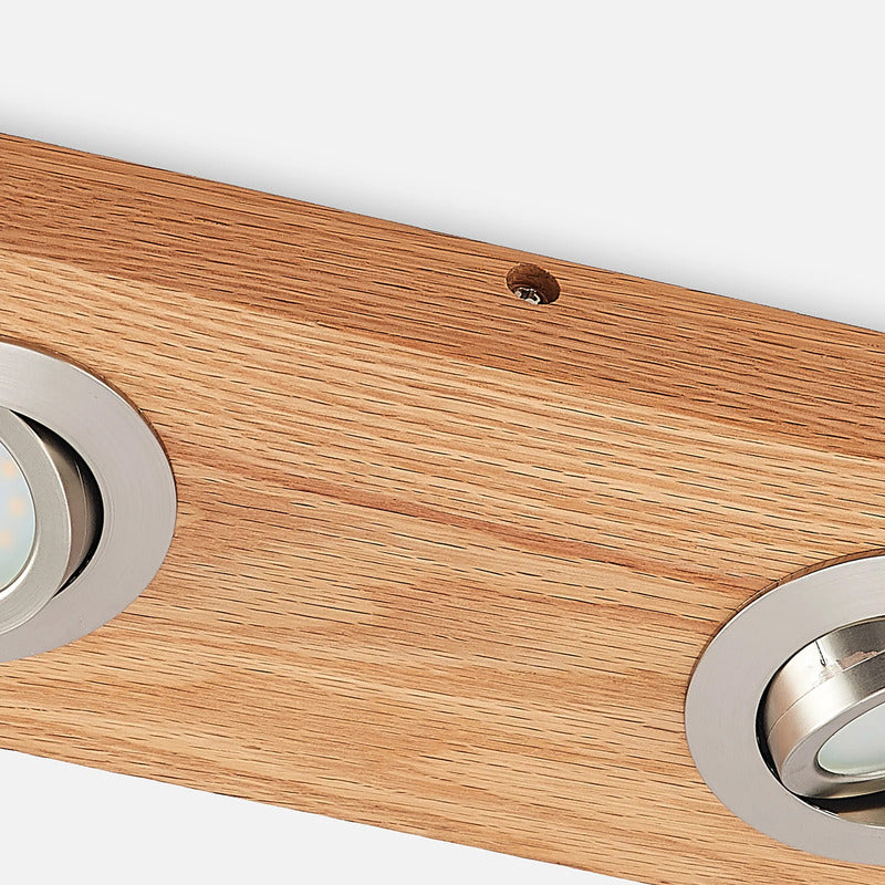 Lindby LED Ceiling Light Mikari, 30 Cm, Wood, Swivelling - 4251911707946