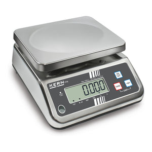 B-Ware KERN Tischwaage Waage Edelstahl 15kg IP65 Akkubetrieb kompakt 230x190mm