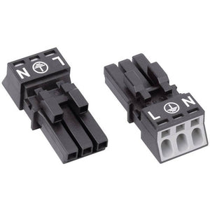 B-Ware WAGO Netz-Steckverbinder WINSTA MINI Buchse 2 + PE 16 A Zugfeder schwarz  186 St.