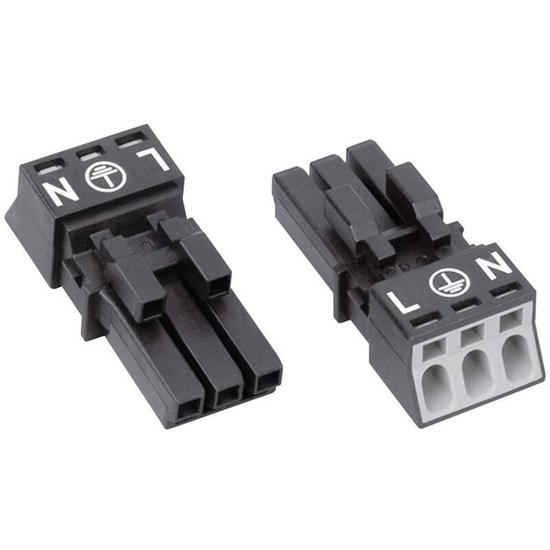 WAGO Netz-Steckverbinder WINSTA MINI Buchse 2 + PE 16 A Zugfeder schwarz  186 St. - 4045454233099
