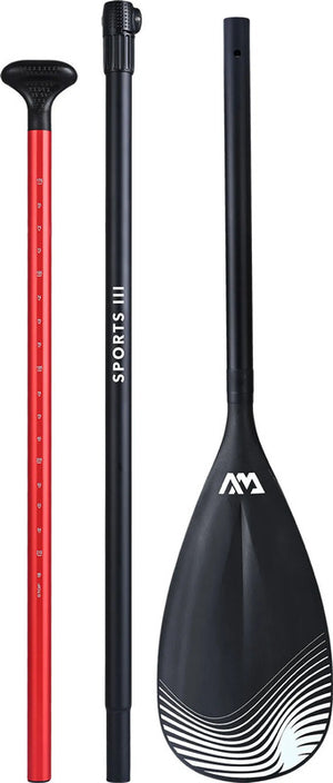 B-Ware Aqua Marina Stehpaddel Sports 3 Paddel schwarz rot Aluminium verstellbar