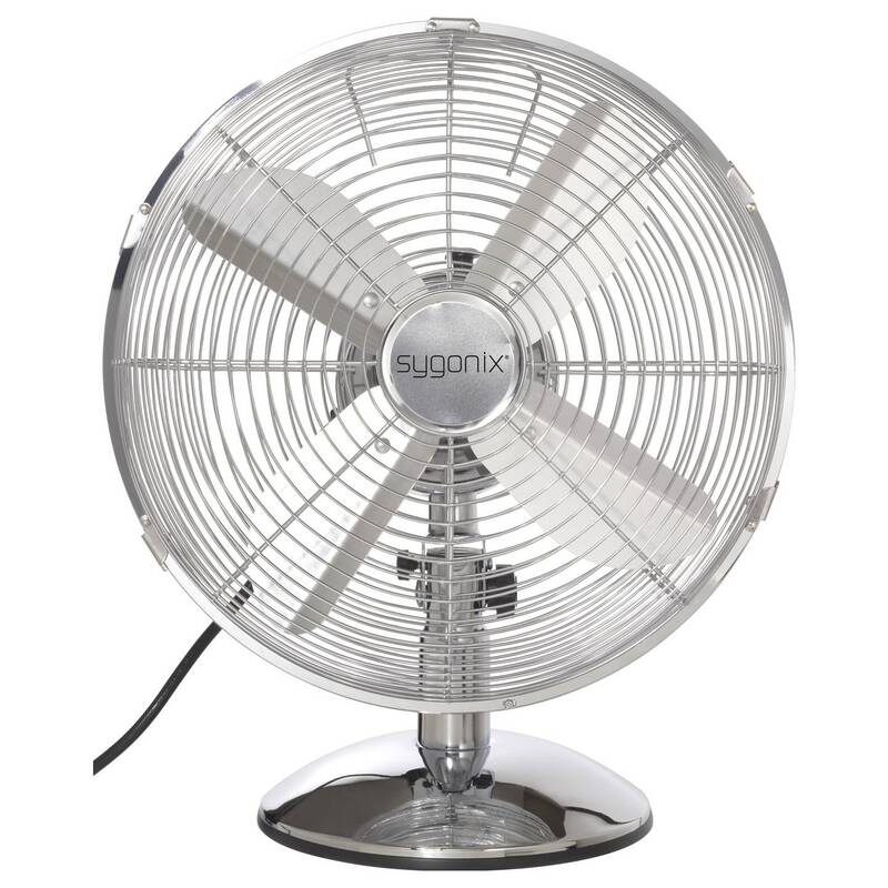 Sygonix Tischventilator Ventilator Oszillierend 35W Chrom 335mm x 400mm 3 Stufen - 4064161489322