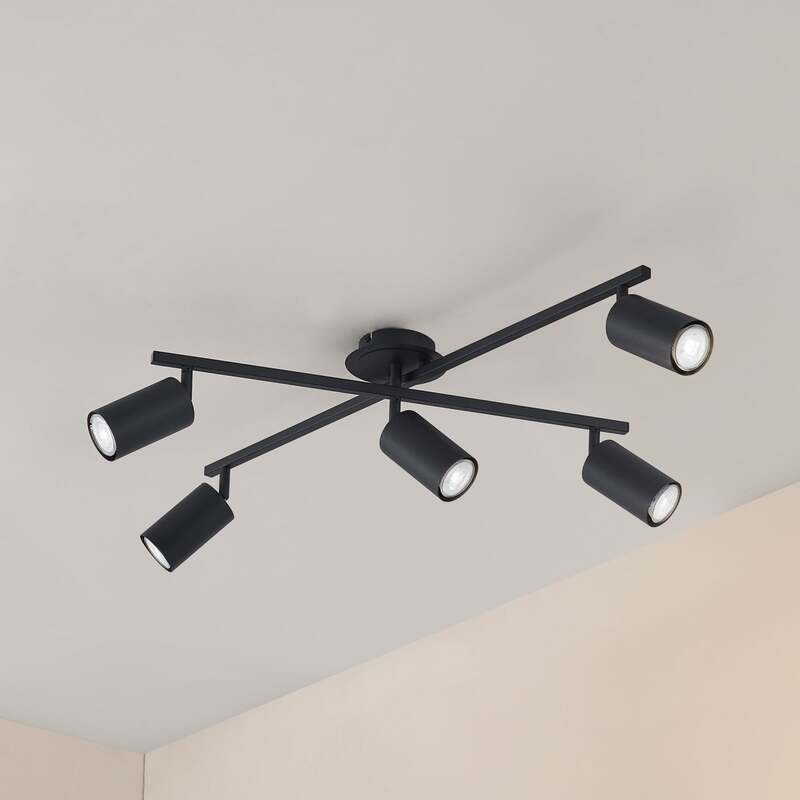 Lindby Deckenleuchte Joffrey LED Lampe 5-flg dimmbar schwarz 78x57,5cm IP20 - 4251096583847