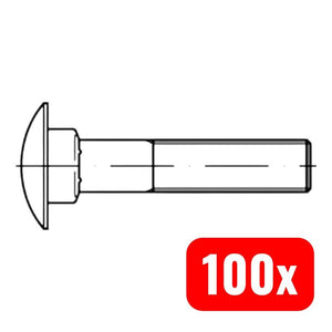 2x B-Ware Reyher Flachrundschraube M12x80 DIN 603 Edelstahl Vierkantansatz 50 Stück