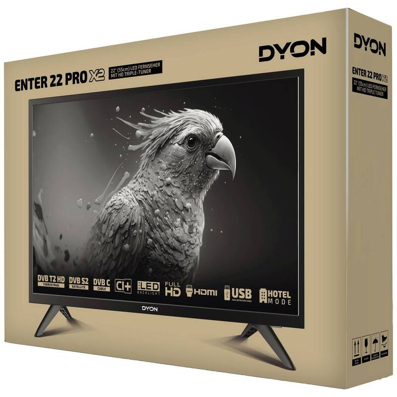 Dyon LED-TV 22 Zoll Fernseher Enter 22 Pro X2 CI+ DVB-C DVB-S2 Full HD schwarz - 4260552544261