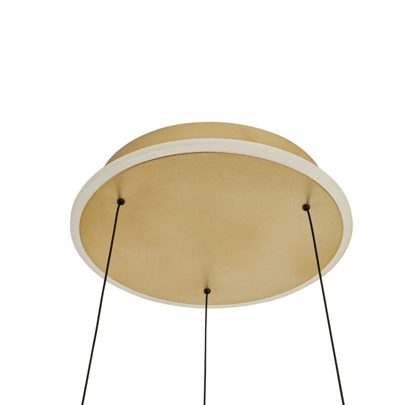Lucande LED Pendant Light Tindra, Ø 40 Cm, Gold, Dimmable - 4255830903786