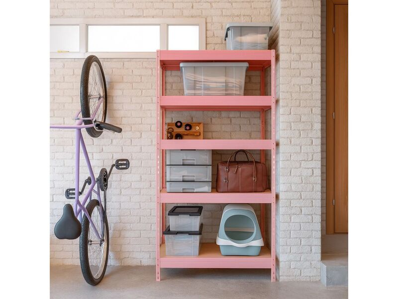 Regal Rivet M Schwerlast-Regal HDF Rosa 210kg pro Boden 180x90x40cm Regal - 8586002700756