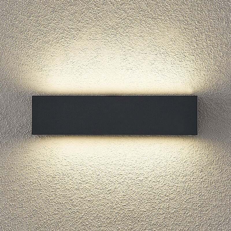 Arcchio Wandleuchte Außen anthrazit LED Lengo 2-flg 3000K 4000K IP65 25cm - 4251911714043