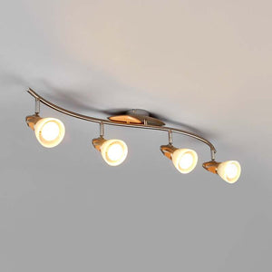 B-Ware Lindby Deckenleuchte Hängeleuchte Marena LED Lampe 4-flg dimmbar nickel holz