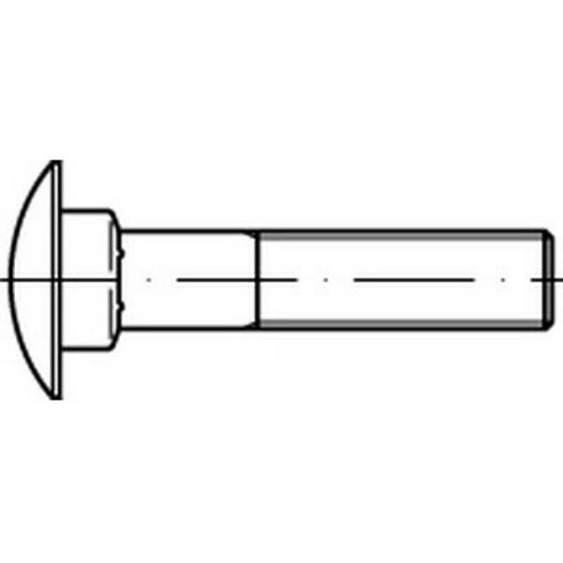 Reyher Flachrundschraube M12x80 DIN 603 Edelstahl Vierkantansatz 50 Stück - 4043952124826
