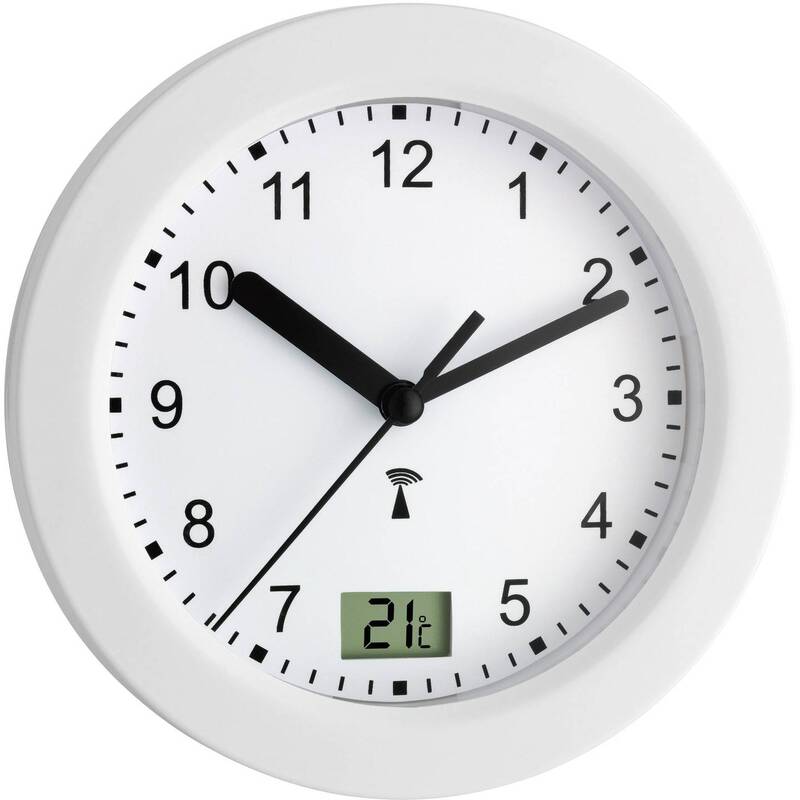 Funk-Badezimmeruhr TFA 17,5 cm analog weiß für Feuchträume geeignet - 4009816019554