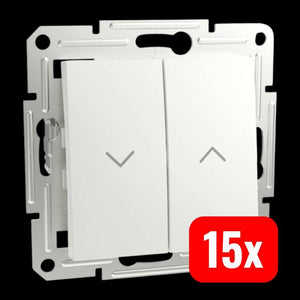 15x B-Ware Schneider Electric Rollladenschalter Asfora EPH1370521D 250VAC 10A Weiß IP20