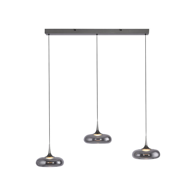 SCHÖNER WOHNEN Pendelleuchte Hängelampe LED POSH Grau Glas verstellbar 3000 K - 4043689018405