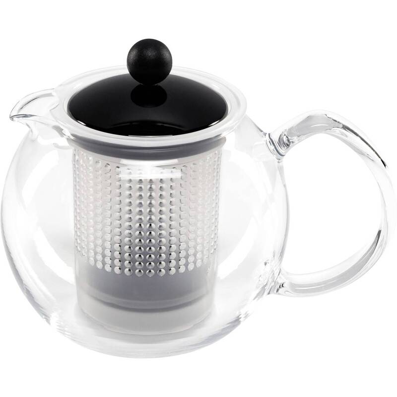 Bodum Teebereiter Kanne Teekanne ASSAM F PLST 1 Liter Glasbehälter Schwarz125 - 0727015213415