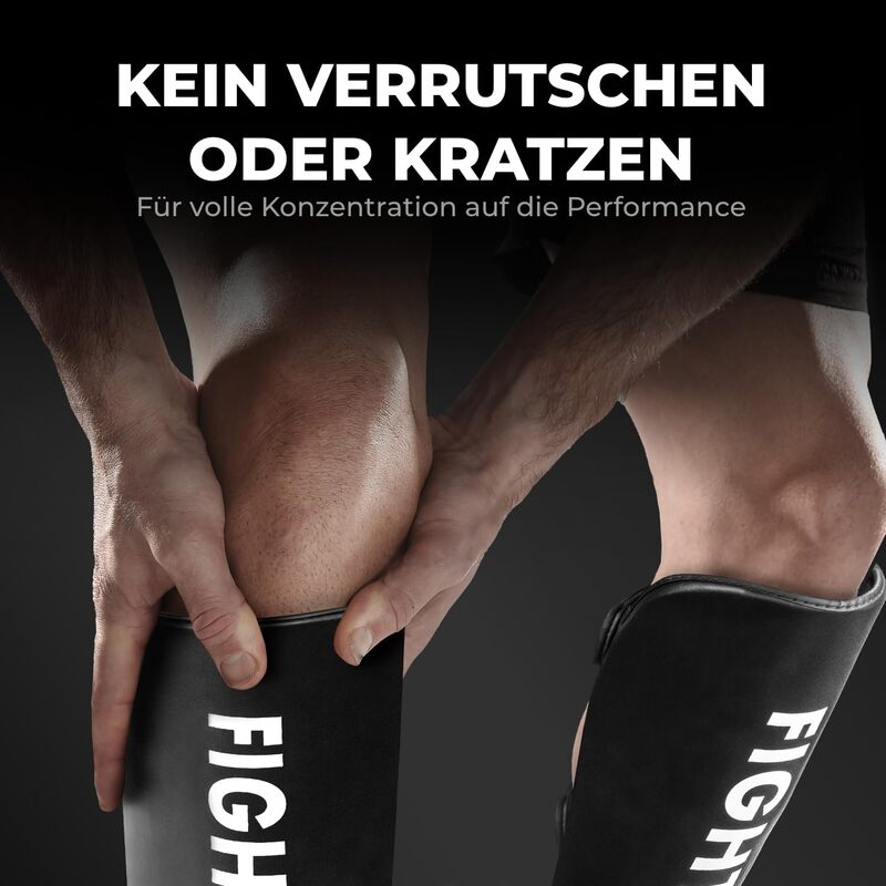 FIGHTR Schienbeinschoner Shin Pads ideale Polsterung Kickboxing MMA schwarz XL - 4260723850726