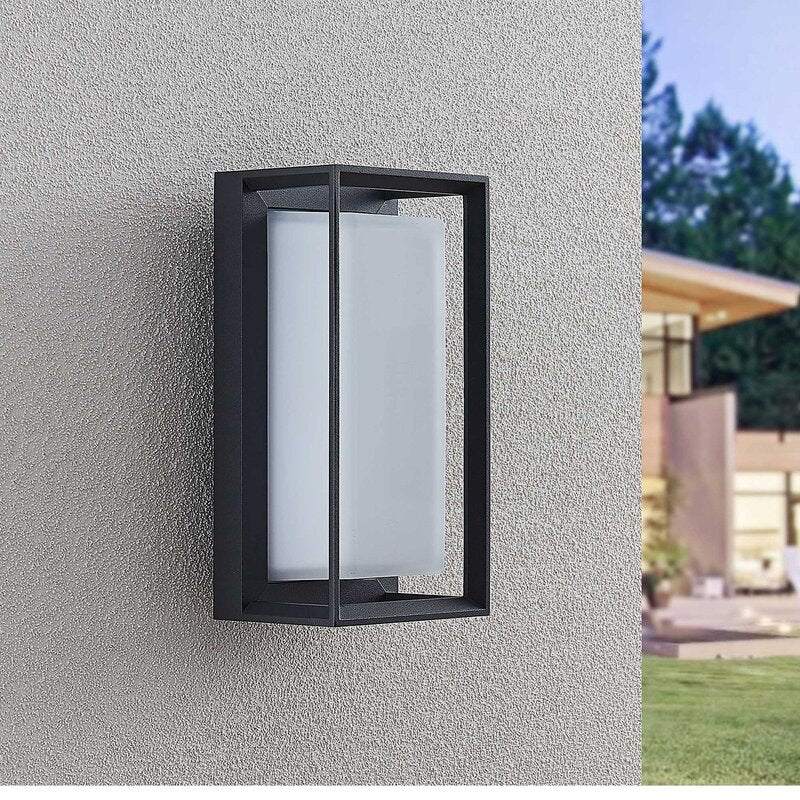 Lucande Wandleuchte Außenleuchte LED Lampe Wandlampe dunkelgrau Glas IP65253 - 4251096569384