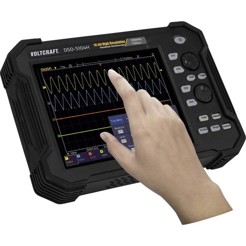 Voltcraft Hand-Oszilloskop DSO-5104H 100 MHz 4-Kanal 1 GSa/s 40 Mpts 14 Bit DSO - 4064161075242