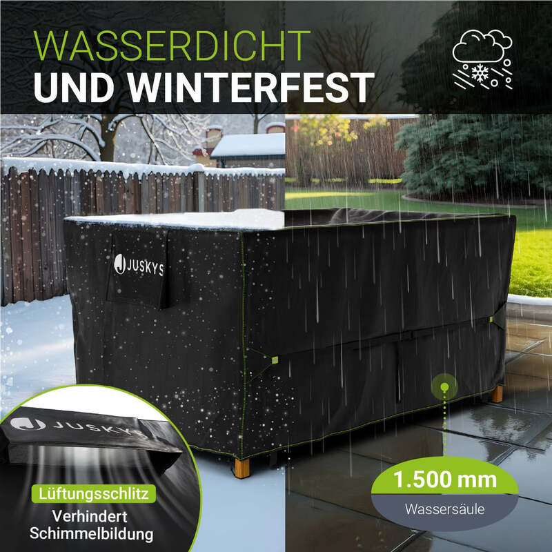 Abdeckplane wasserdicht Schutzhülle für Gartenmöbel 160x100x75 cm schwarz - 4262437184272