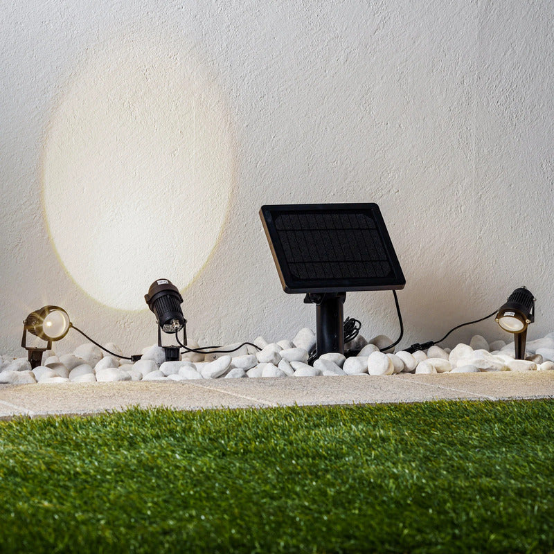 Lindby Gartenleuchte LED Solar Erdspießleuchte Malida 3er Set schwarz 3000K - 4251911745863