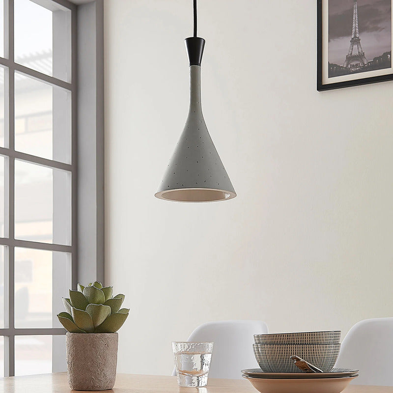 Lindby Hängelampe Hängeleuchte Flynn LED Pendelleuchte dimmbar betongrau Ø16cm - 4251096546026
