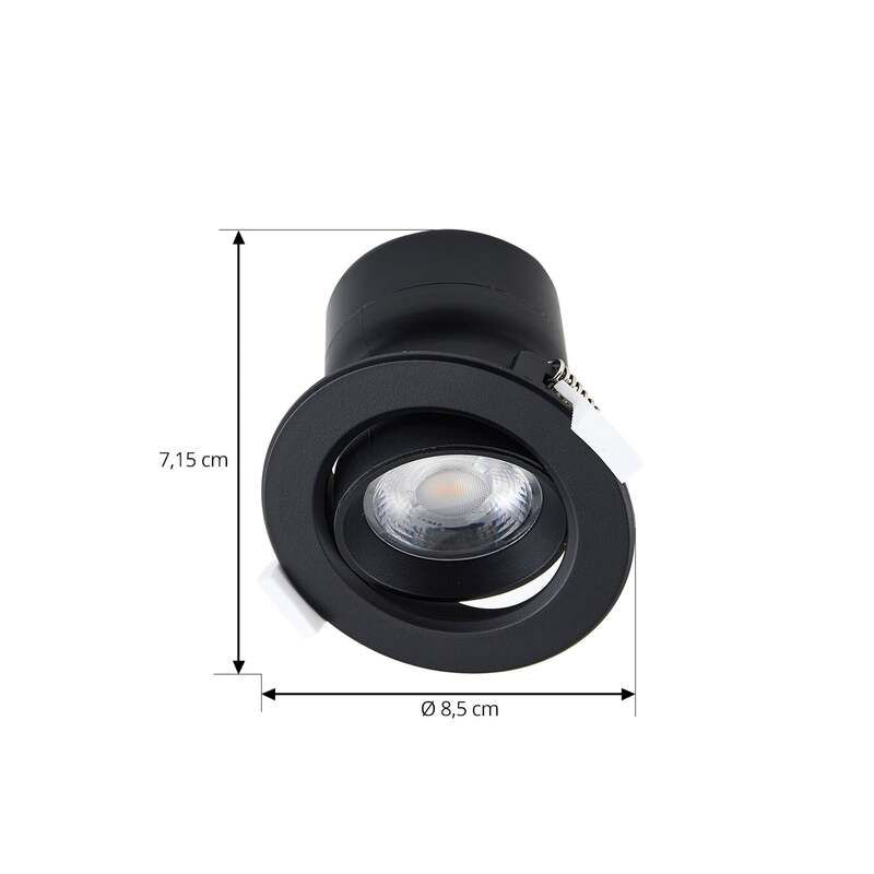 Prios Einbauleuchte Shima LED dimmbar Spot 7W warmweiß schwarz Ø8,5cm Lampe - 4251911795226