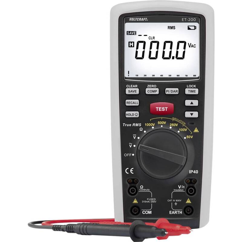 Voltcraft ET-200 Isolationsmessgerät Isolationstester Prüfgerät Testgerät 20 GΩ - 4016138952742