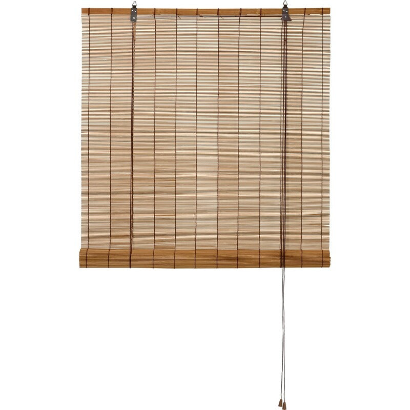 Bambus-Raffrollo 140cm x 160cm Dunkle Eiche Dekorativ Stabile Zugschnüre Natur - 4007873407437