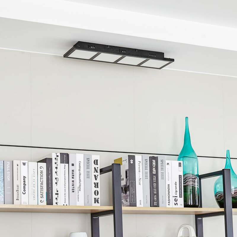 Lindby Deckenleuchte Raymie LED Lampe dimmbar RGBW schwarz 56,5cm Leuchte - 4251911762440