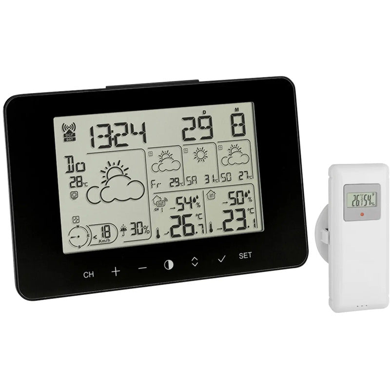 TFA Dostmann Funk-Wetterstation digital Temperatur Luftfeuchtigkeit schwarz 3 - 4009816034748