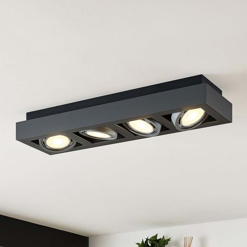 Arcchio Deckenstrahler Ronka 4-flammig LED dimmbar dunkelgrau Aluminium 65cm - 4251096559736