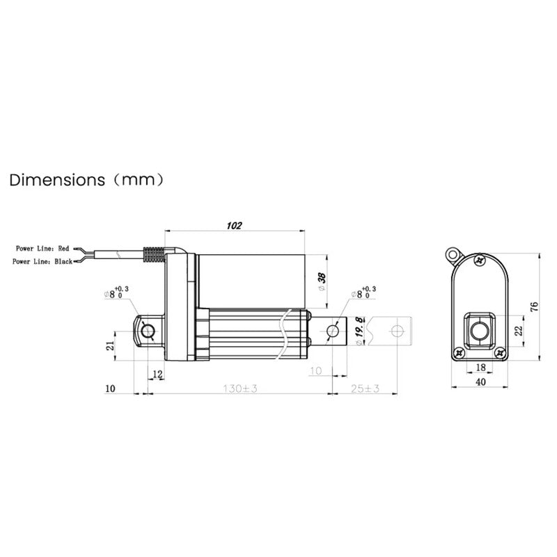 TRU COMPONENTS Elektrozylinder TC12-25-150 12V DC 150N Hublänge 25mm Schubkraft - 4064161408798