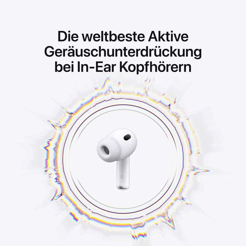 Apple AirPods Pro 3 In Ear Kopfhörer Bluetooth Noise Cancelling Weiß Ladecase - 0195950543742