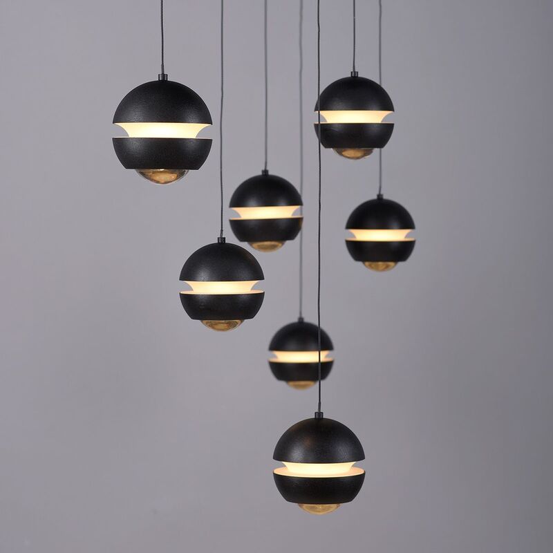 SCHÖNER WOHNEN Pendelleuchte Hängelampe LED LINI dimmbar höhenverstellbar 7-flg - 4043689018092