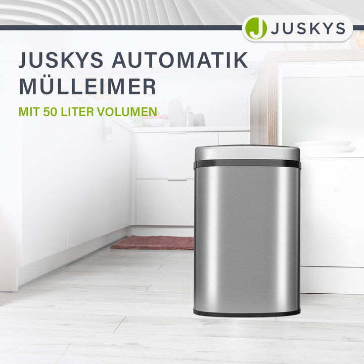 Rechteckiger Mülleimer Abfalleimer Sensor Hygienisch 50 L Automatischer Silber - 4260565529774