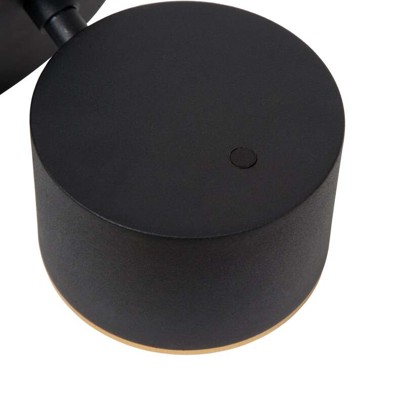 Lucide Wandleuchte Wandlampe Gian LED schwarz Metall Touchdimmer 2700 K Ra90873 - 5411212441997