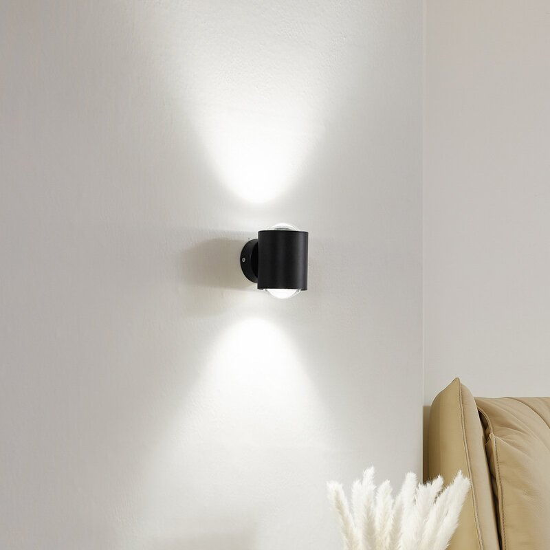 Lindby Wandlampe Wandleuchte LED Lampe Fassung oben unten schwarz - 4251911770551