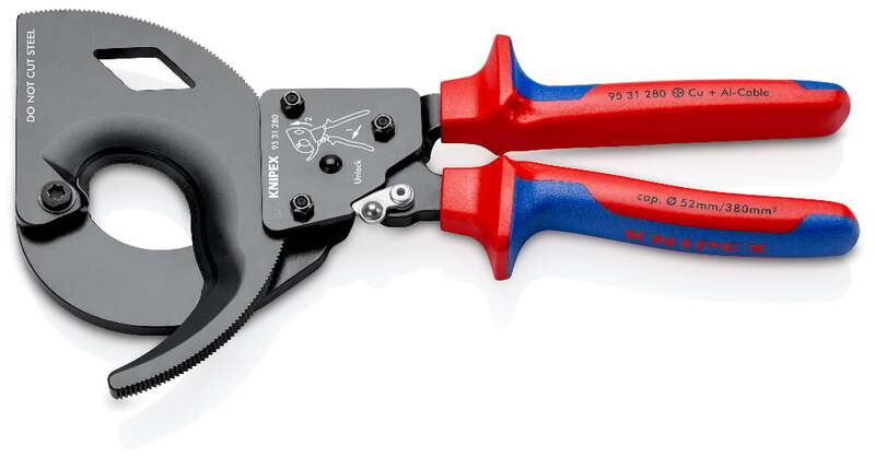 Knipex Ratschen-Kabelschneider 95 31 280 Kabelschneider für Alu Kupferkabel 52mm - 4003773043942