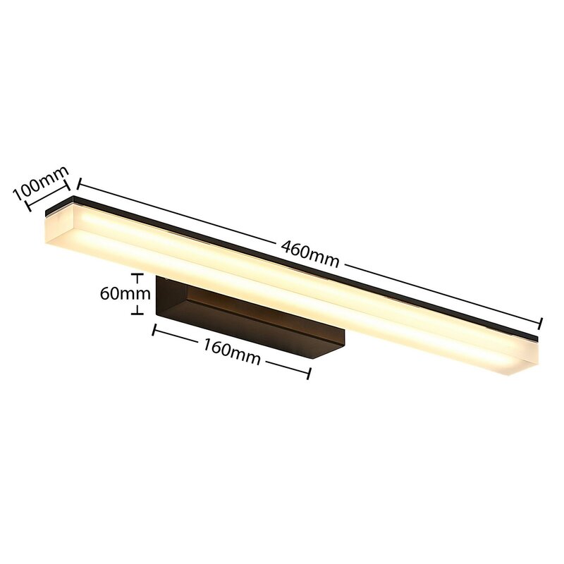 Lucande Wandleuchte Wandlampe LED Leuchte schwarz weiß warmweiß Badezimmer I84 - 4251096597288