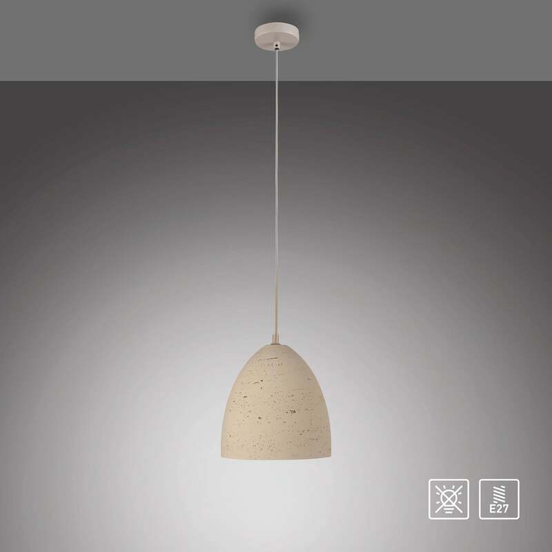 Schöner Wohnen Hängeleuchte Pendelleuchte Traventa beige Beton E27 LED Ø 21 cm - 4043689019419