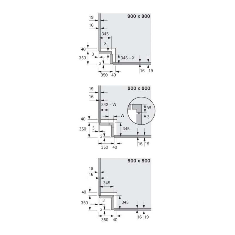 HETTICH Küchenunterschrank Eckschrankdrehbeschlag Revo 90° 800mm silber Stahl - 4023149124754