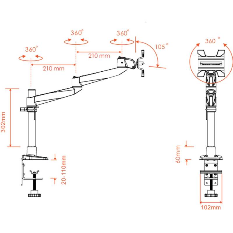 SpeaKa Professional SuperSwivel Apple Monitorhalter Tischmontage Grommet - 4016138817959