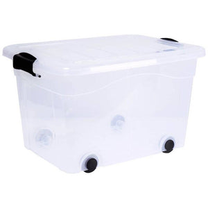 B-Ware ANZIO Aufbewahrungsbox Behälter Siena Aufbewahrungsbox 60l Rollen transparent