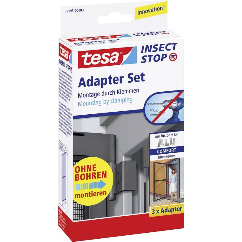Tesa Fliegengitter Adapter-Set Aluminium für Tesa Fliegengitter 3 Innen Außen - 4042448377869