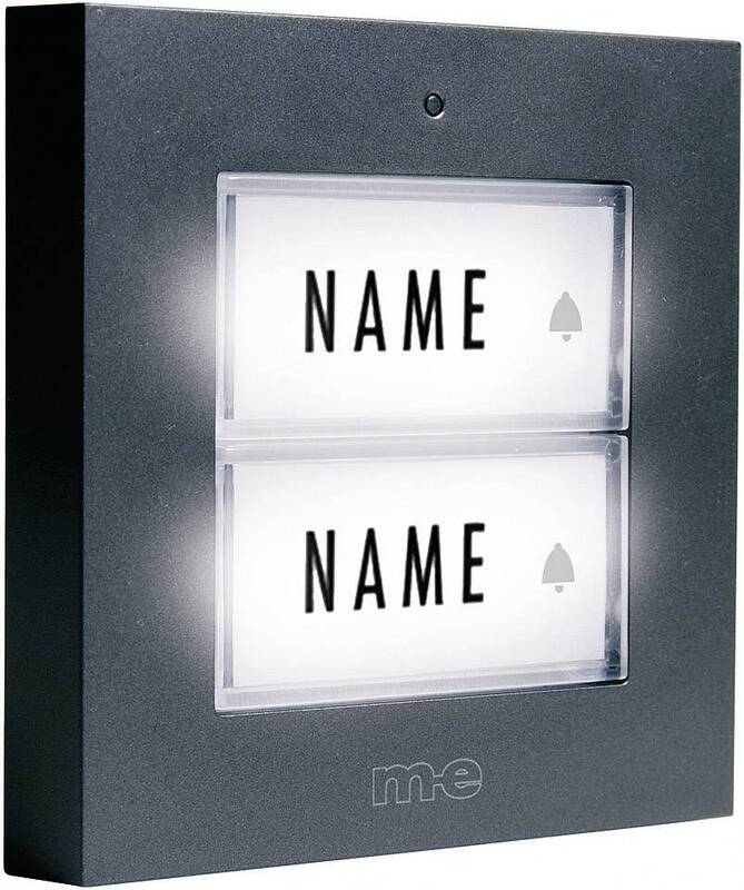 M-e Modern Electronics KTB-2 A Klingelplatte beleuchtet Namensschild 2fach 12V/1 - 4250109135196