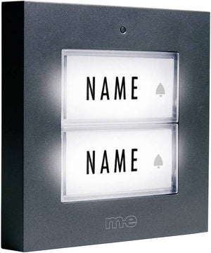 B-Ware M-e Modern Electronics KTB-2 A Klingelplatte beleuchtet Namensschild 2fach 12V/1