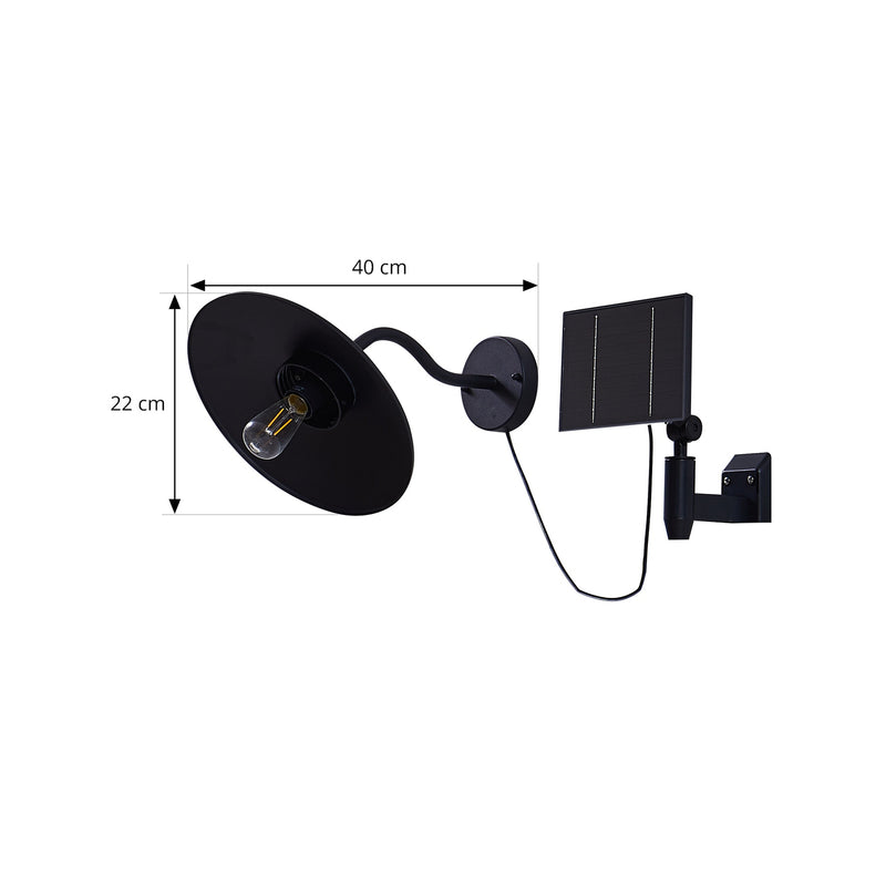 Lindby Solar Wandleuchte Außen Gartenleuchte Virane LED Lampe schwarz Aluminium - 4251911776164