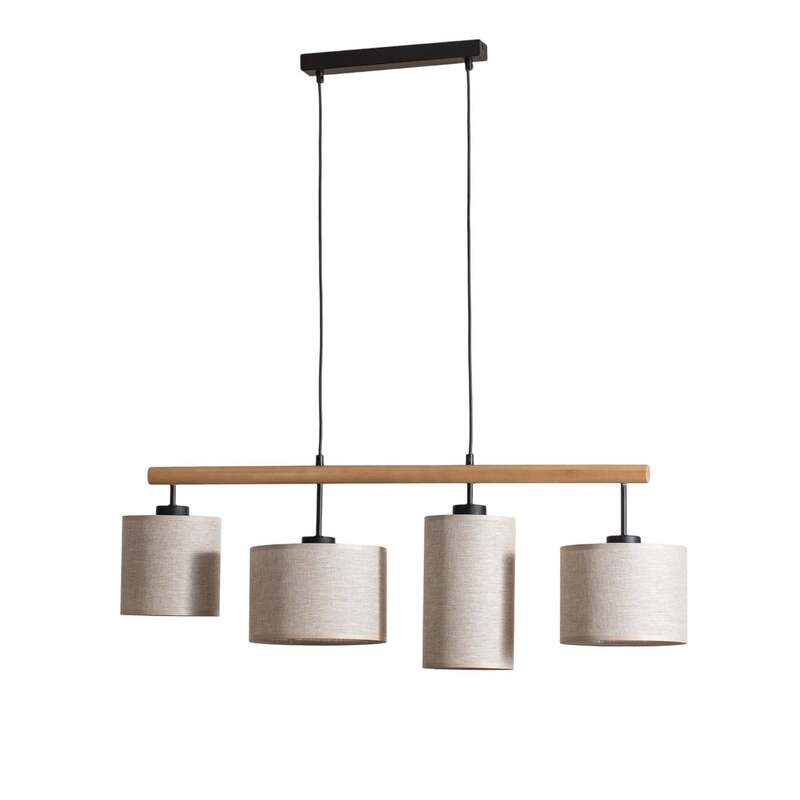TK Lighting Hängeleuchte Deva Nature LED Pendelleuchte dimmbar beige 96x22cm - 5901780561086