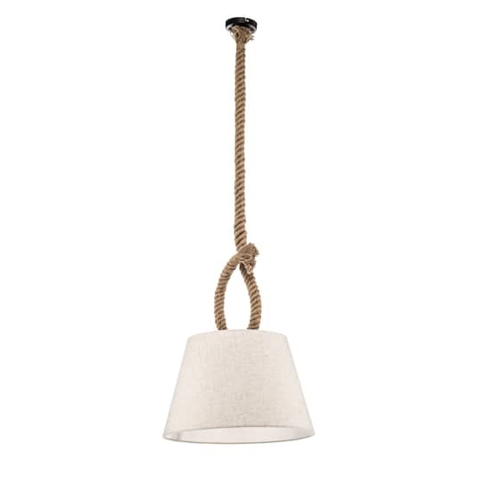 Näve Hängeleuchte Rope Deckenlampe Pendelleuchte mit Naturseil und Textilschirm - 4003222870273